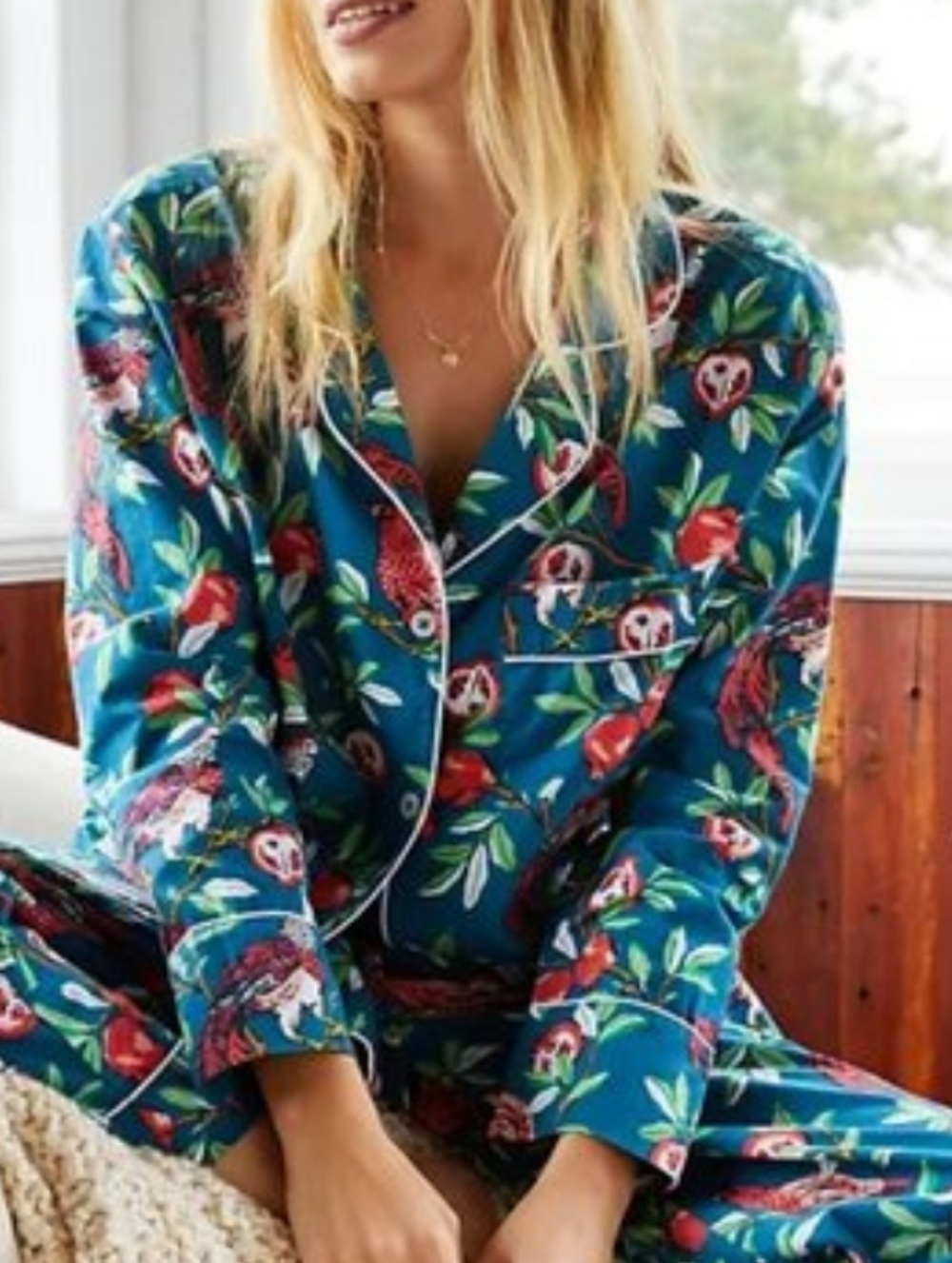 Anthropologie PrintFresh Pomegranate Pajama Top XL - Picture 2 of 6